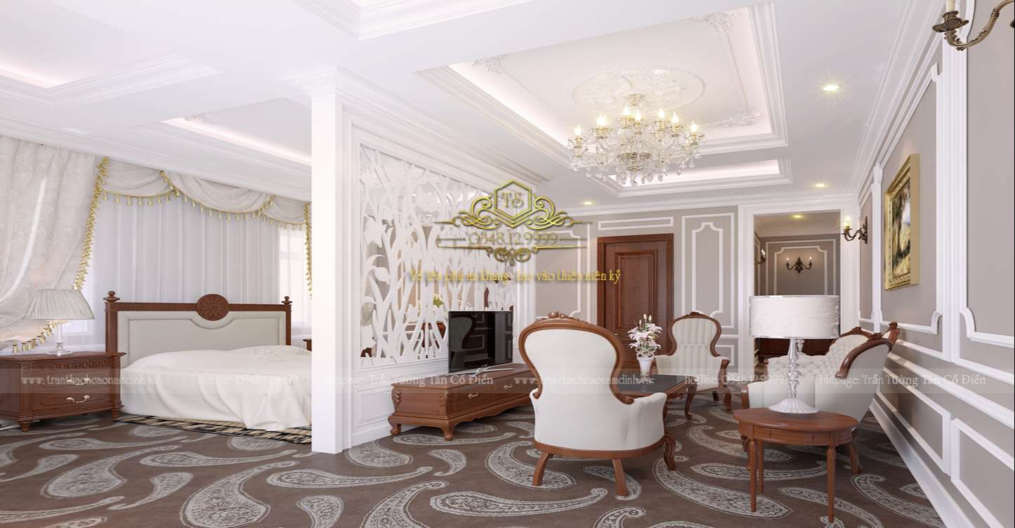 mẫu trần tường thạch cao