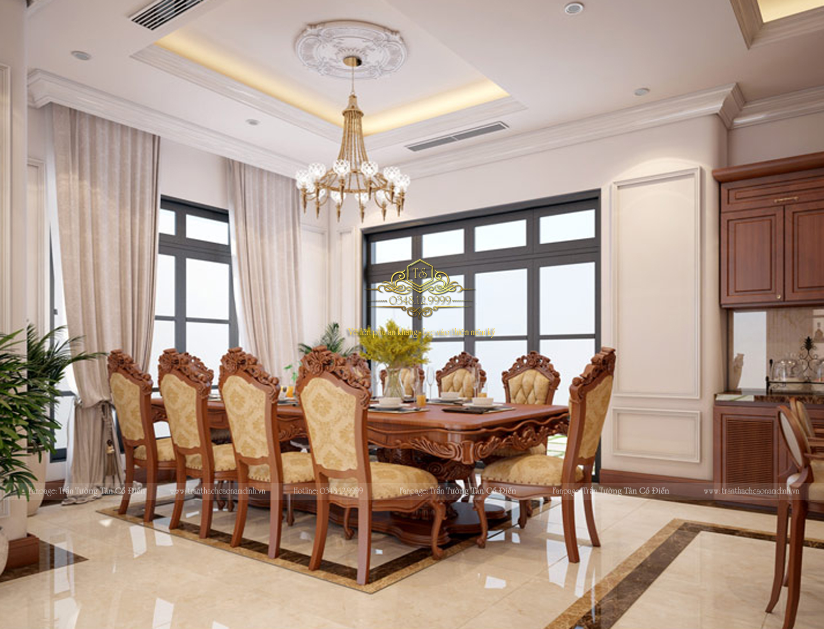 trần tường tân cổ điển