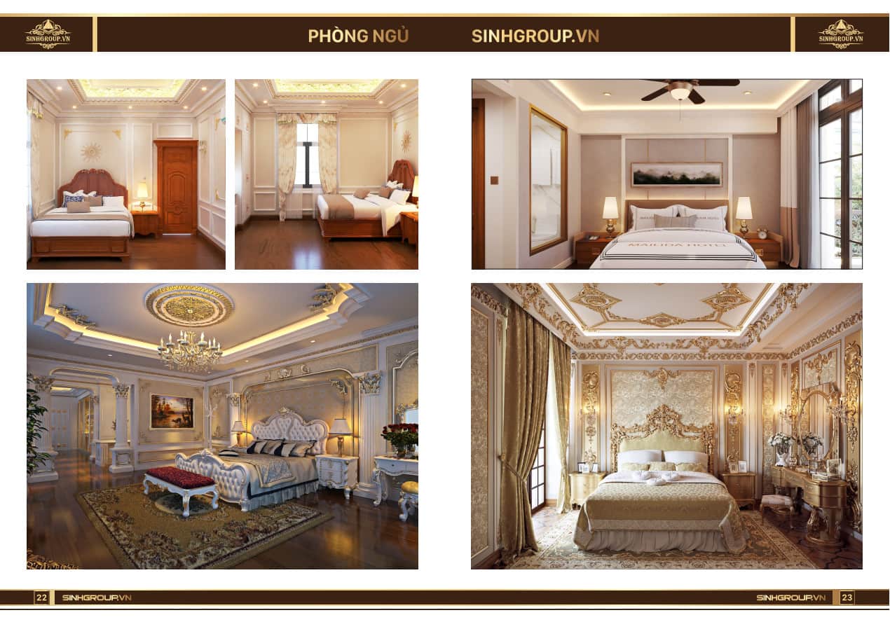 Mẫu thiết kế phào chỉ phòng ngủ tân cổ điển SG - 01