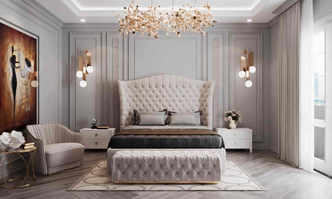 Mẫu phào chỉ phòng ngủ hiện đại SG - 04
