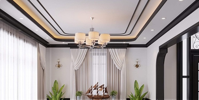 Phào chỉ màu đen với những đường nét thẳng mảnh mai