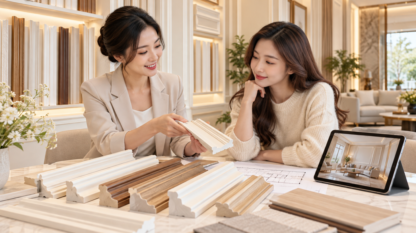 Cách phối phào chỉ PS tiết kiệm mà vẫn đẹp