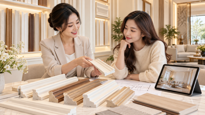 Cách phối phào chỉ PS tiết kiệm mà vẫn đẹp
