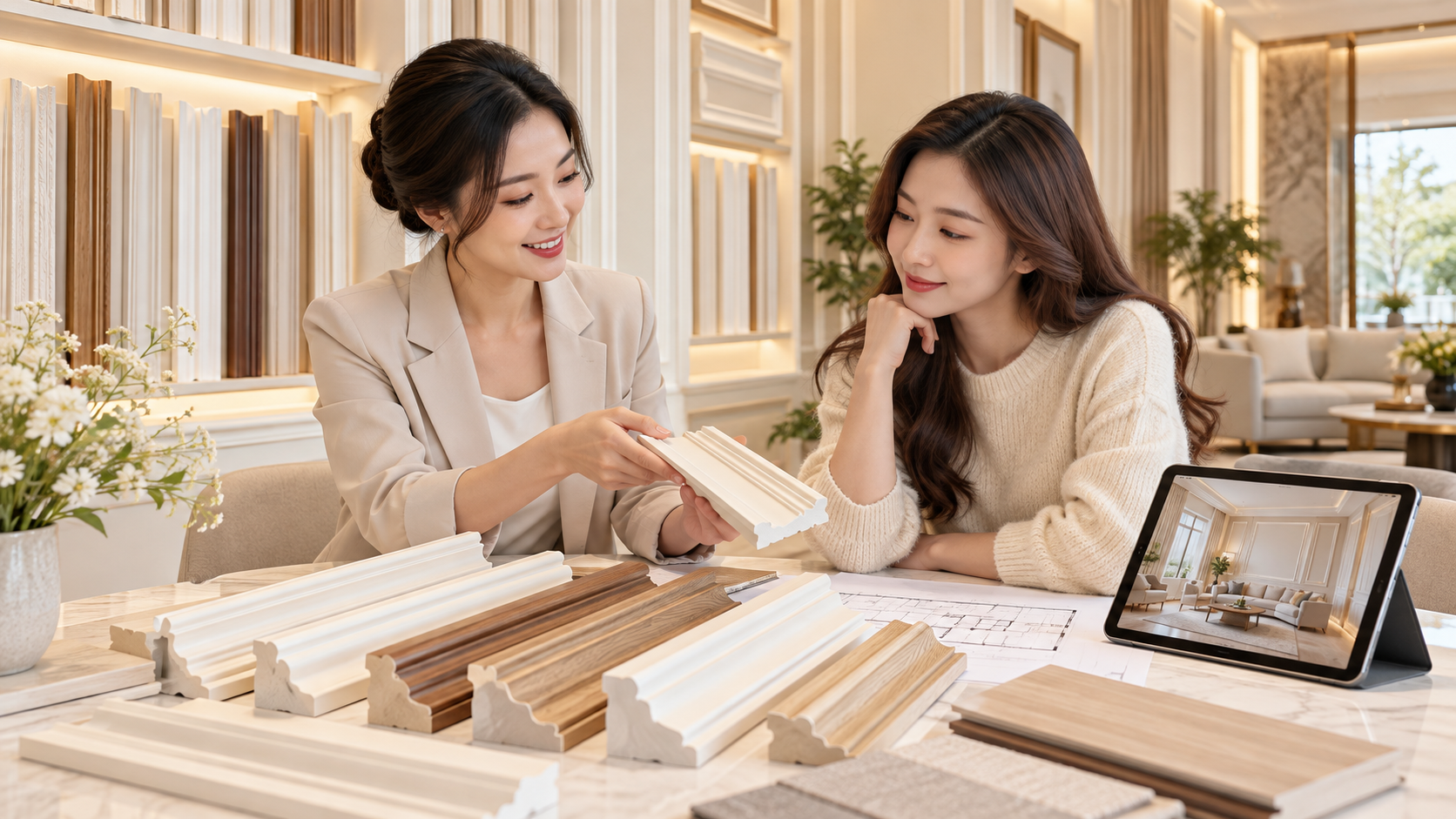 Cách phối phào chỉ PS tiết kiệm mà vẫn đẹp