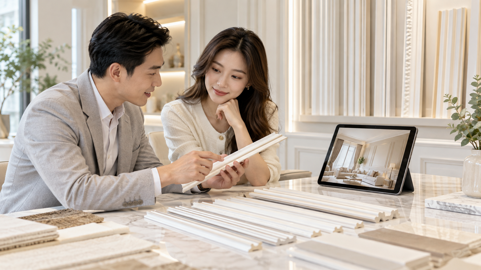 Hướng dẫn thi công lắp phào nẹp PU